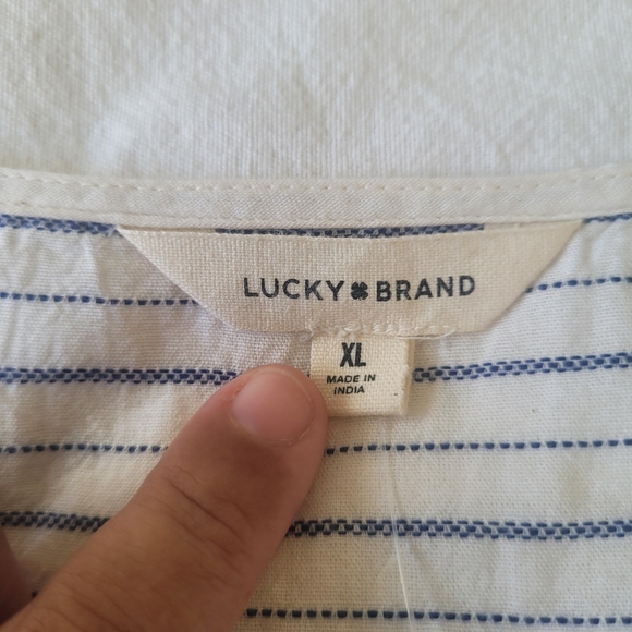 Lucky Brand Womens Top Size XL Embroidered Boho Festival Hippie Nature NWT - Picture 3 of 8